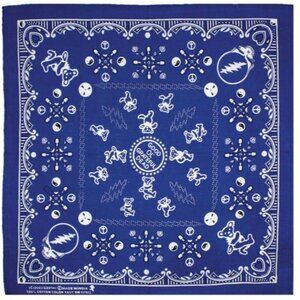 New Blue Bear Skull Grateful Dead Bandana Headband Tour NWT Peace Kerchief Bears